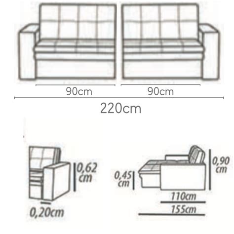 Slot sofá dimensões